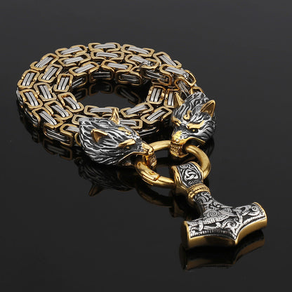 Strong Silver Viking Warrior Pendant Necklace