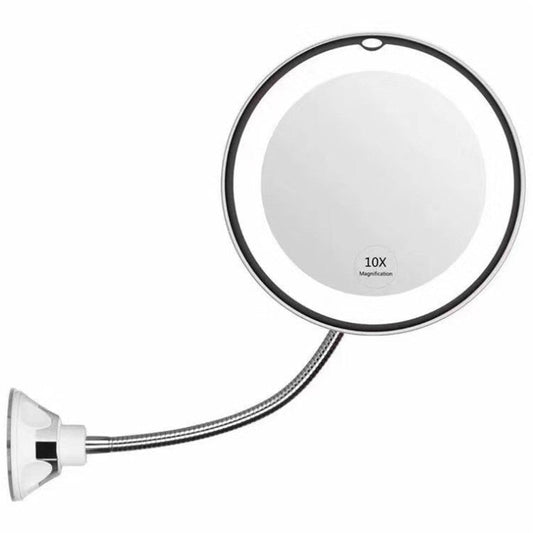Bright LED Wall Mount Makeup Mirror 10x Magnification - Fesara