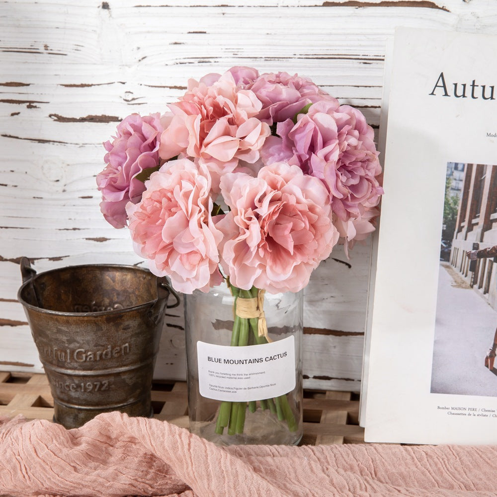 Artificial Peony Flower Arrangement Home Decor