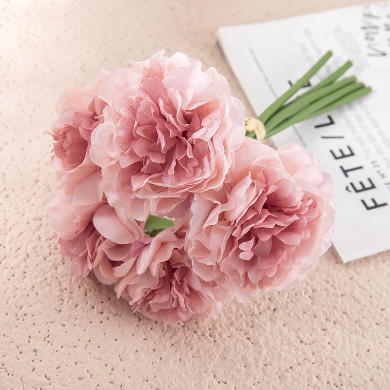 Artificial Peony Flower Arrangement Home Decor