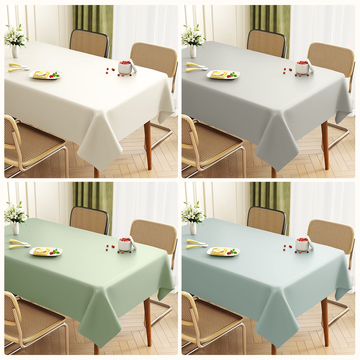 Premium Leather Rectangular Table Mat Waterproof Dining Cover - Fesara