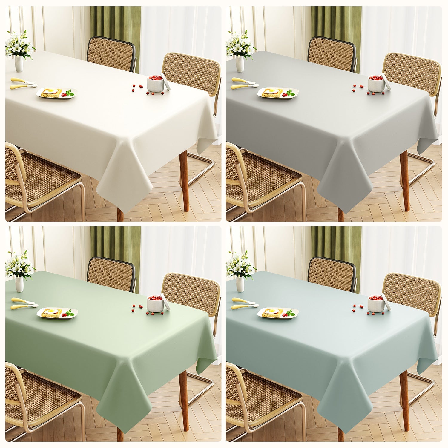 Premium Leather Rectangular Table Mat Waterproof Dining Cover - Fesara