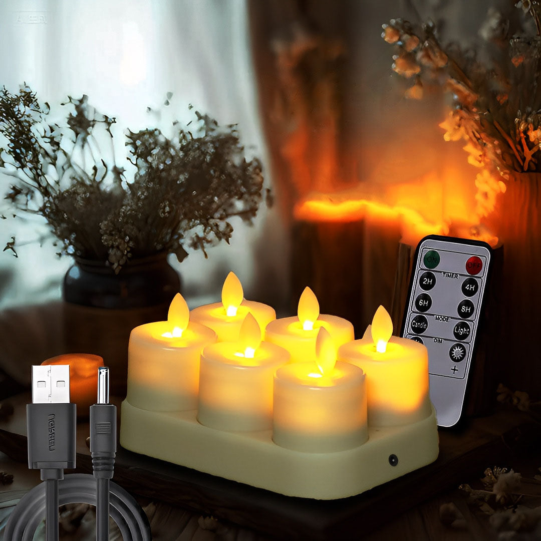 Mini LED Candle Lamp with Flickering Flame Effect - Fesara