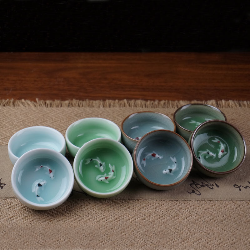 Delicate Chinese Celadon Tea Cup Set - Fesara