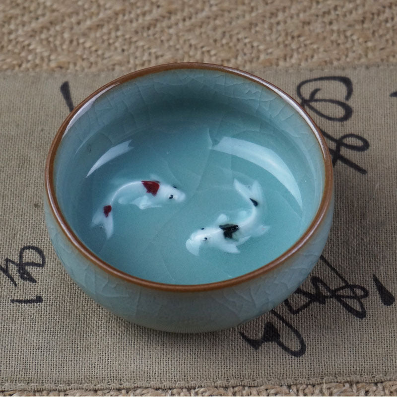 Delicate Chinese Celadon Tea Cup Set