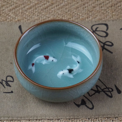 Delicate Chinese Celadon Tea Cup Set