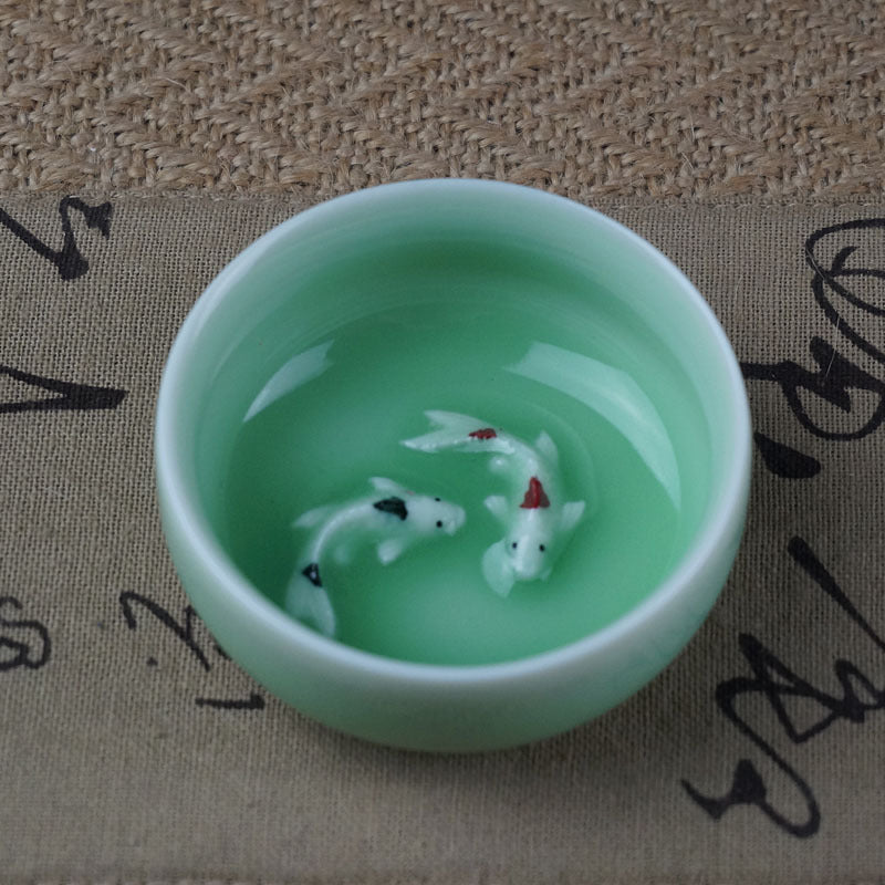Delicate Chinese Celadon Tea Cup Set