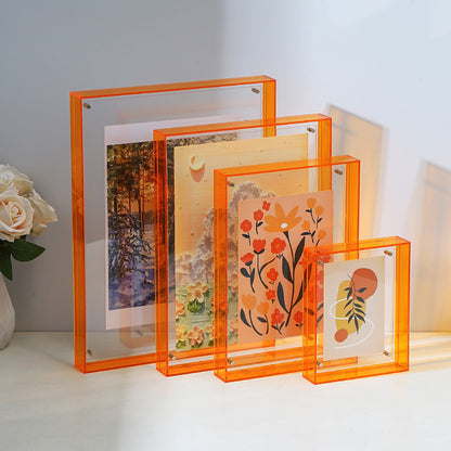 Clear Glass Picture Frame Table Lamp Modern Display - Fesara