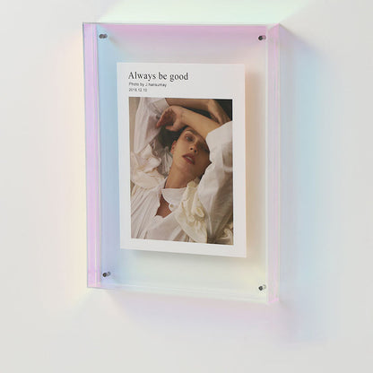 Clear Glass Picture Frame Table Lamp Modern Display
