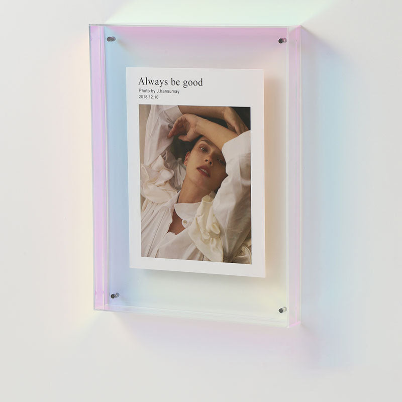 Clear Glass Picture Frame Table Lamp Modern Display