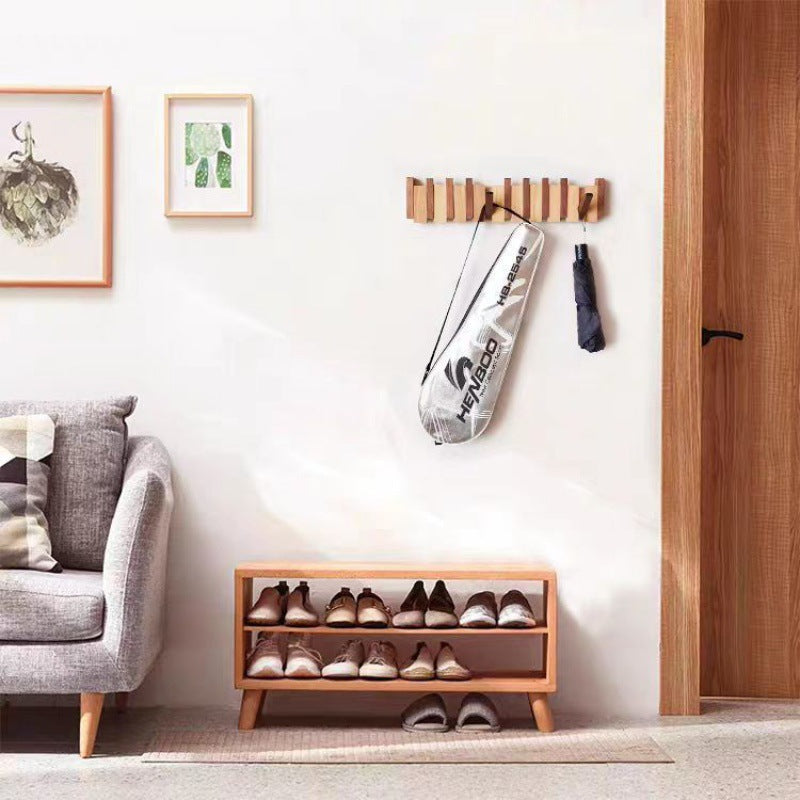 Sturdy Wooden Coat Hook Wall Mount Rack
