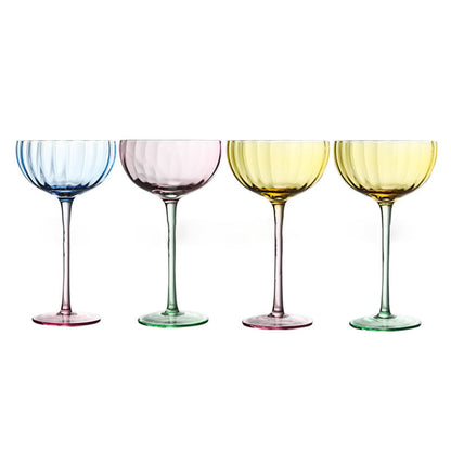 Spiral Design Ice Cream Cup, Orange Pumpkin Martini Glass, Multicolor Striped Wine Glass