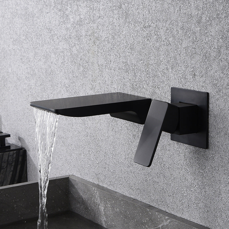 Luxury Copper Waterfall Faucet Black Sink - Fesara