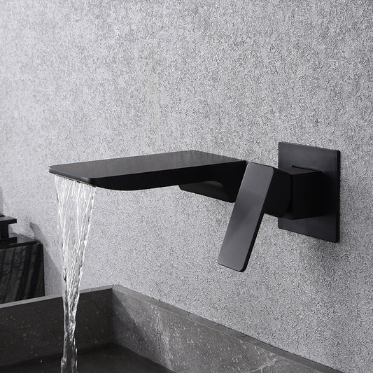Luxury Copper Waterfall Faucet Black Sink - Fesara