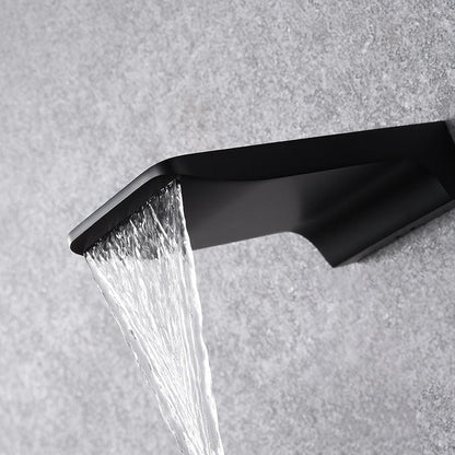 Luxury Copper Waterfall Faucet Black Sink