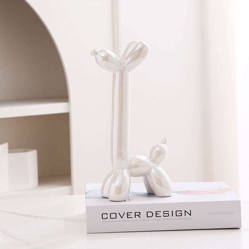 Fun Ceramic Dog Figurine Home Decor Ornament
