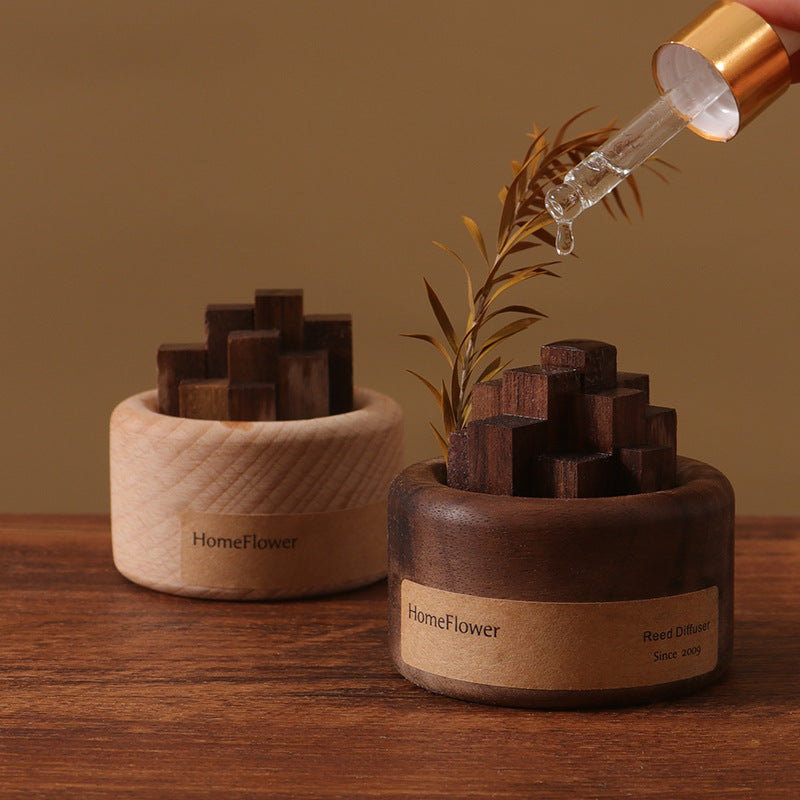 Natural Wooden Essential Oil Diffuser for Home Car - Fesara