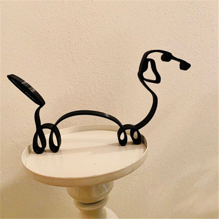 Rustic Iron Puppy Figurine Decor for Home - Fesara