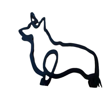 Rustic Iron Puppy Figurine Decor for Home