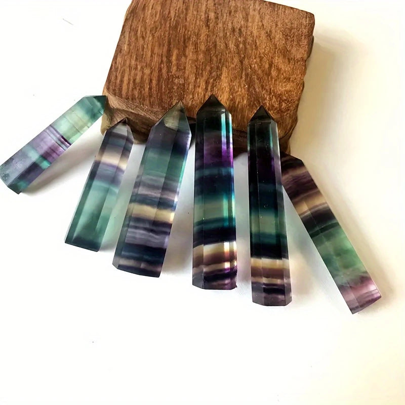 Colorful Crystal Blue Purple Hexagon Decor Pillar