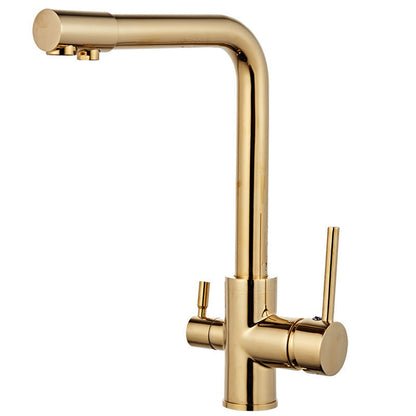 Stainless Steel 3-In-1 Kitchen Sink Faucet Hot Cold Water Mixer