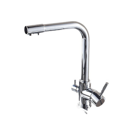 Stainless Steel 3-In-1 Kitchen Sink Faucet Hot Cold Water Mixer