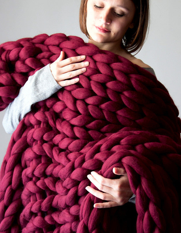 Cozy Handmade Knit Throw Blanket