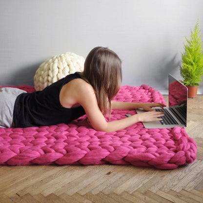 Cozy Handmade Knit Throw Blanket