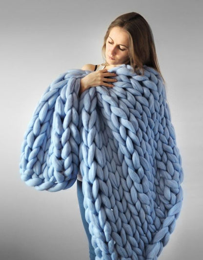 Cozy Handmade Knit Throw Blanket