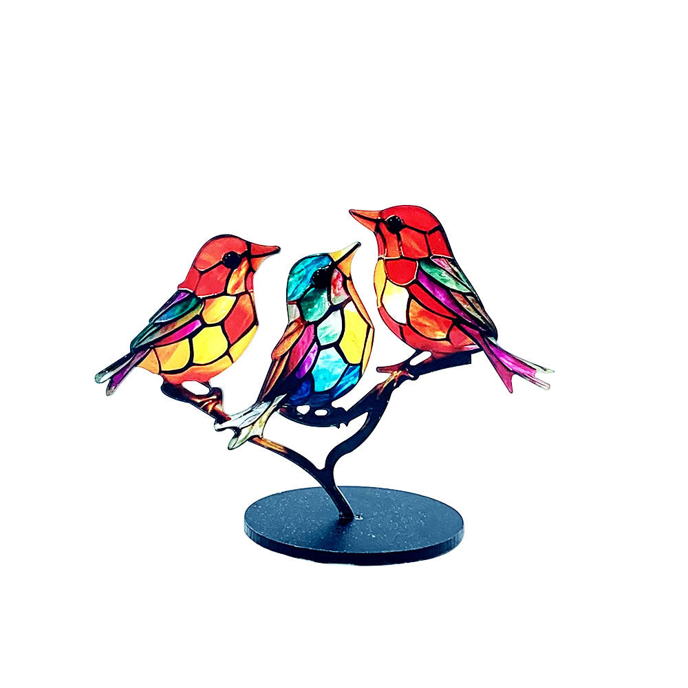 Colorful Acrylic Bird Figurine Decoration