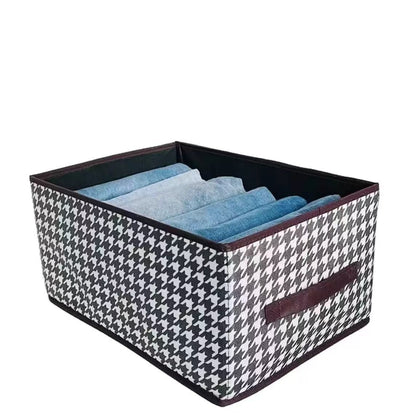Stylish Houndstooth Wooden Storage Box
