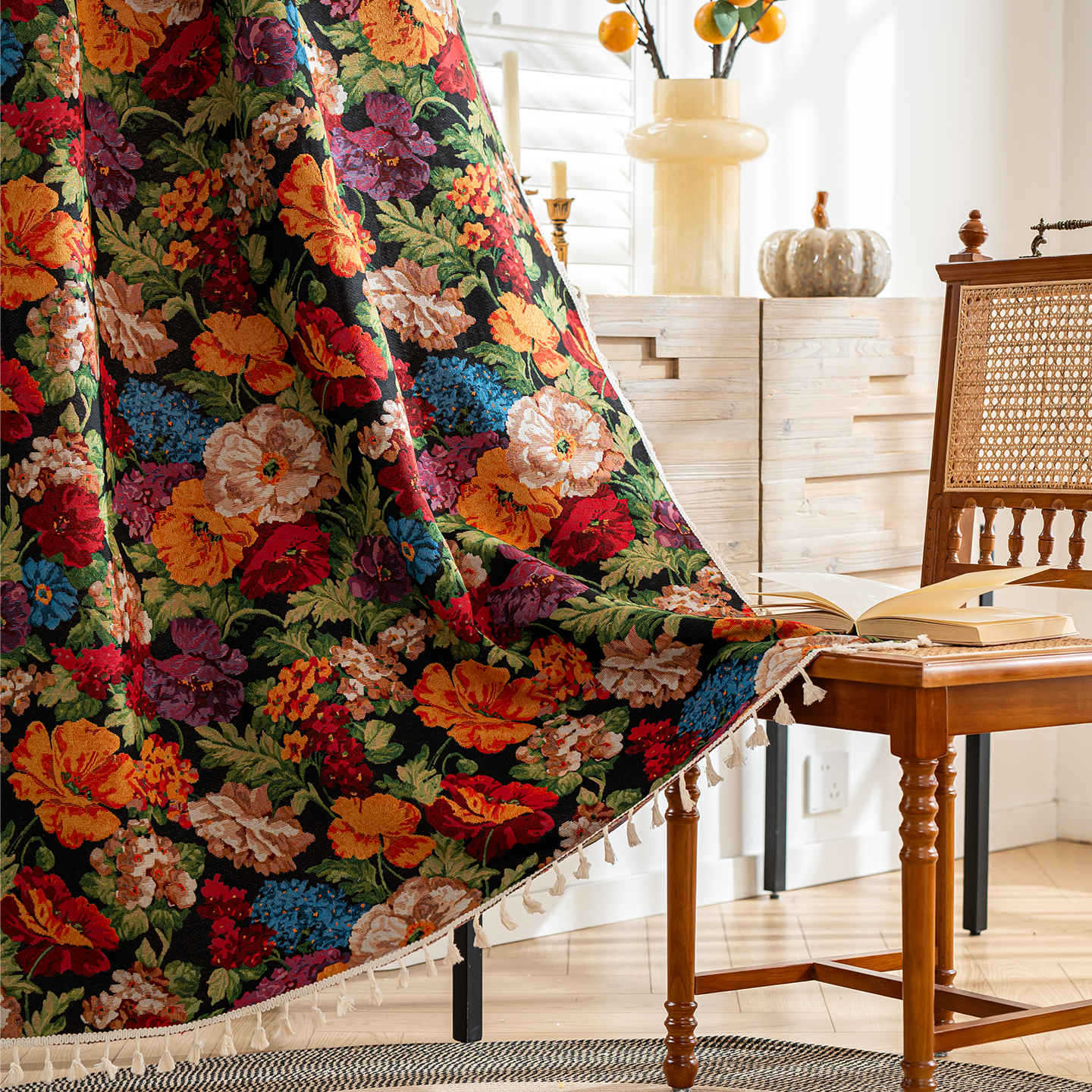 Rustic Farmhouse Style Ready Made Curtain - Fesara