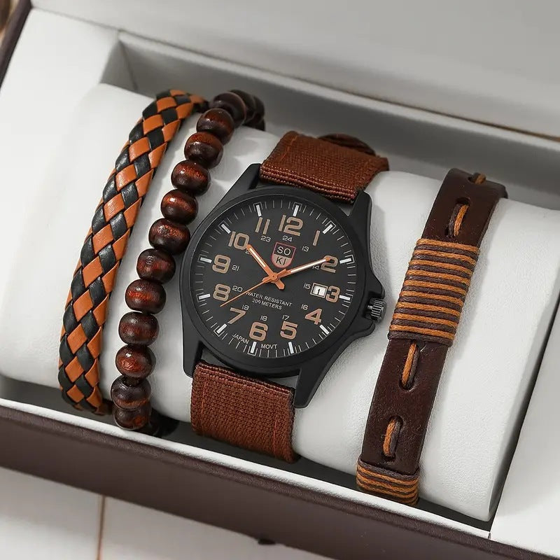 Stylish Leather Watch Set