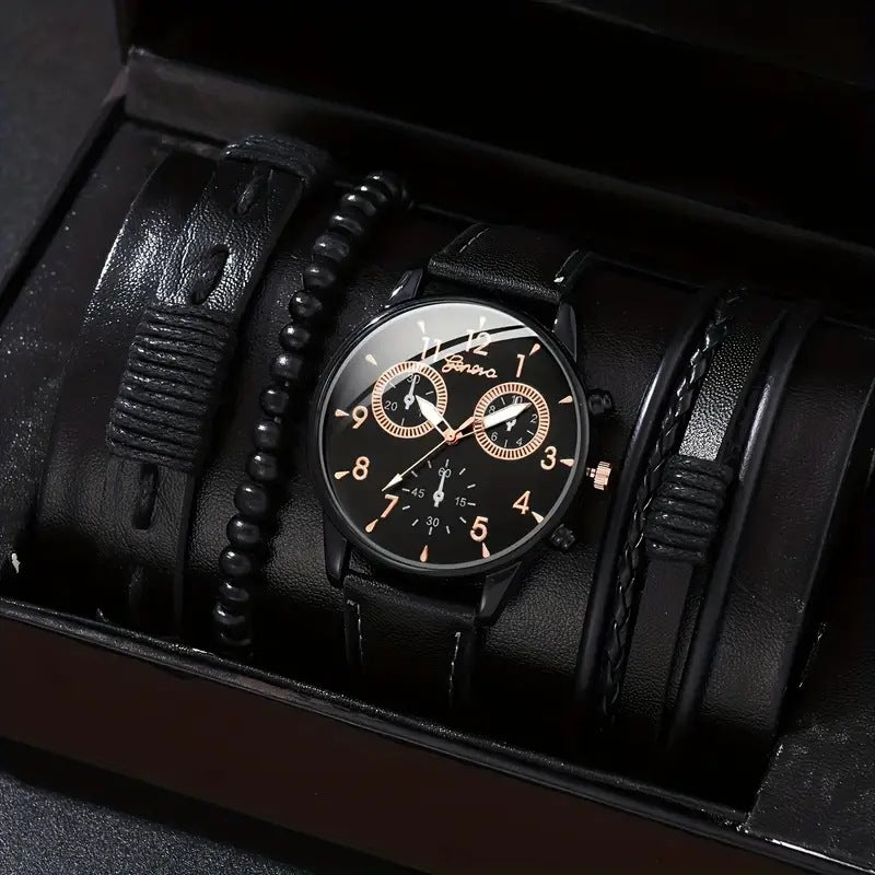 Stylish Leather Watch Set