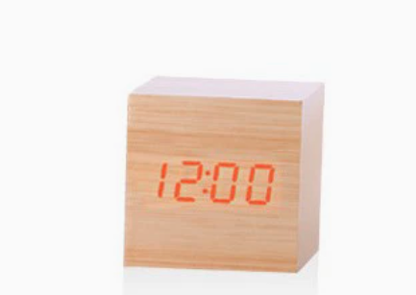 Compact Square LED Clock Thermometer