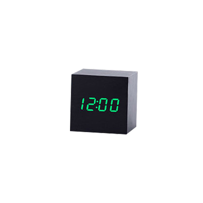 Compact Square LED Clock Thermometer