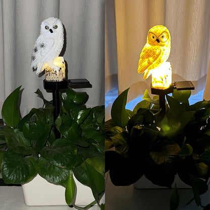 Solar Powered Owl Garden Lamp Outdoor Waterproof Light