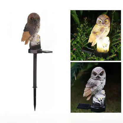 Solar Powered Owl Garden Lamp Outdoor Waterproof Light