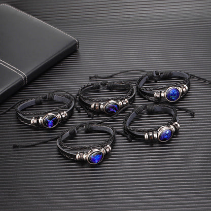 Simple Zodiac Woven Couple Bracelet 2 Pack - Fesara
