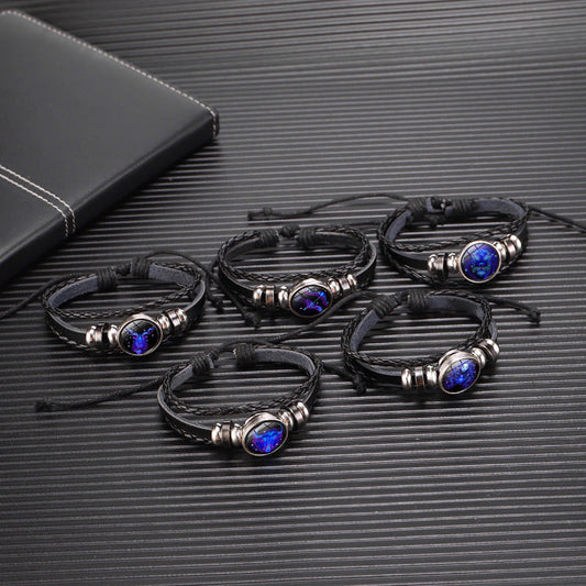 Simple Zodiac Woven Couple Bracelet 2 Pack - Fesara