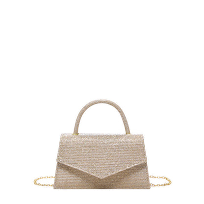 Elegant Small Ladies Bag with Glitter Pattern & Metal Strap