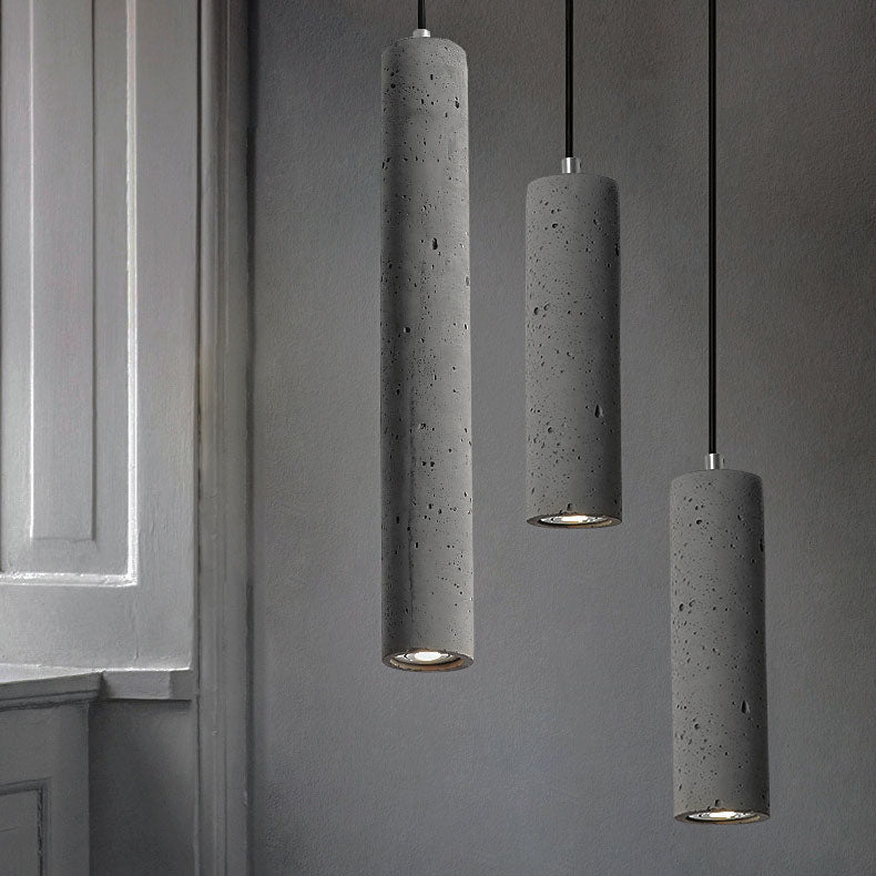 Rustic Concrete Round Hanging Light Fixture