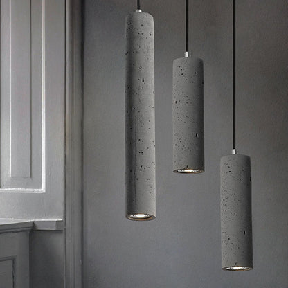 Rustic Concrete Round Hanging Light Fixture