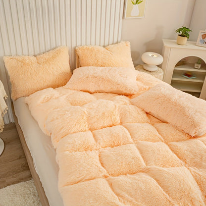 Cozy Fesara Plush Duvet Cover Set with Zipper