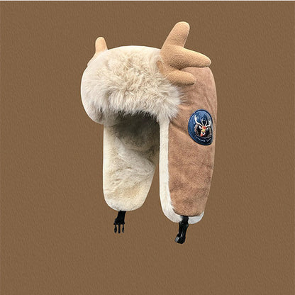 Warm Deer Antler Ski Beanie Hat
