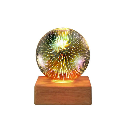 Colorful Glass Ball Table Lamp with Fireworks Glow Effect