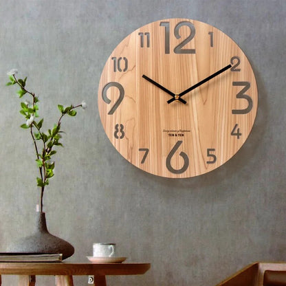 Rustic Wooden Decorative Wall Clock - Fesara