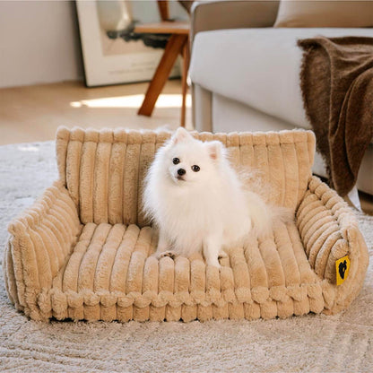Plush Pet Couch - Washable Soft Dog Bed