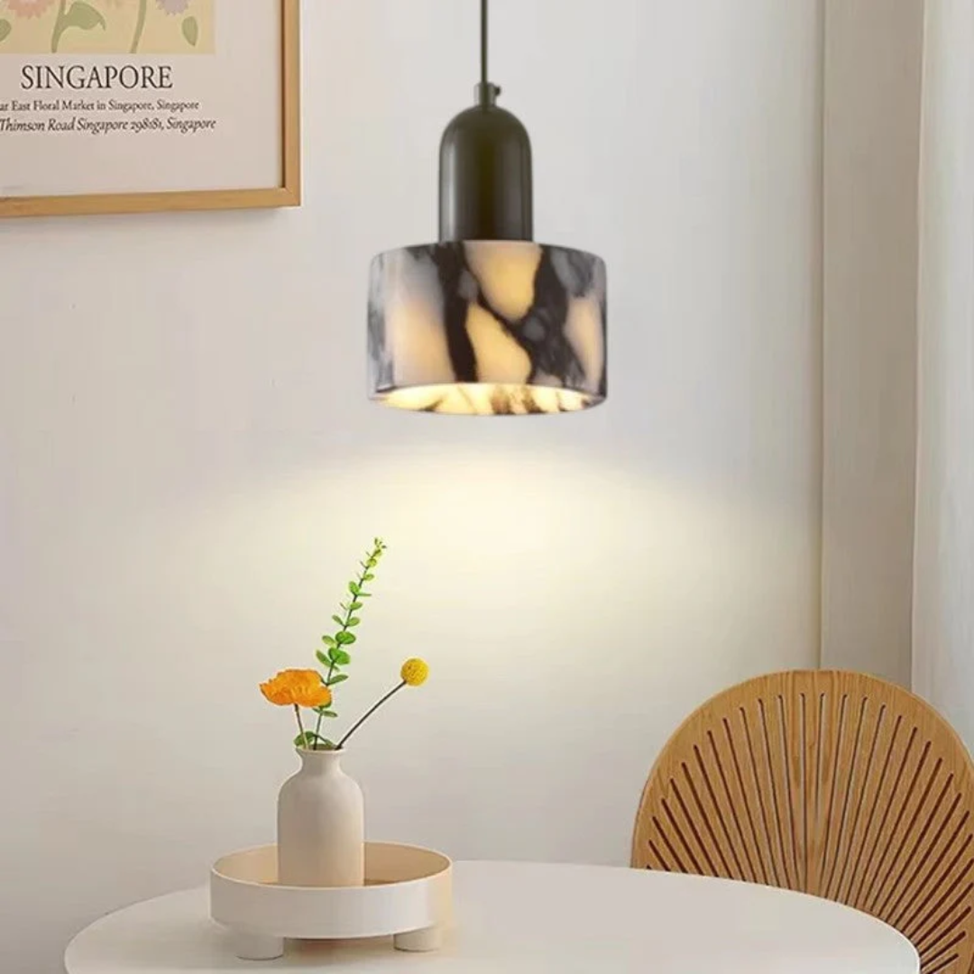 Elegant Black Marble Pendant Light