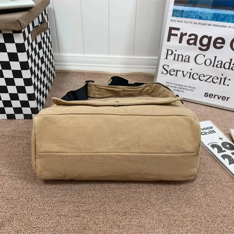 Practical Canvas Crossbody Messenger Bag for Daily Use